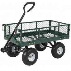 Best Choice Products Utility Cart Wagon Lawn Wheelbarrow Steel Trailer 400lbs   